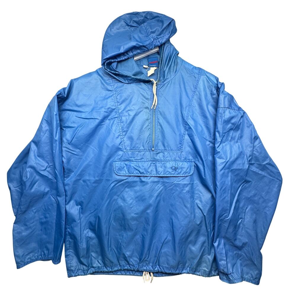 Vintage 80s Op Ocean Pacific Anorak Windbreaker Jacket Mens Large Blue Hooded